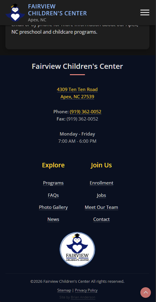 Mobile Footer - Dark Theme